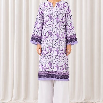 Lavender Floral Printed 2 Piece Women's Suit